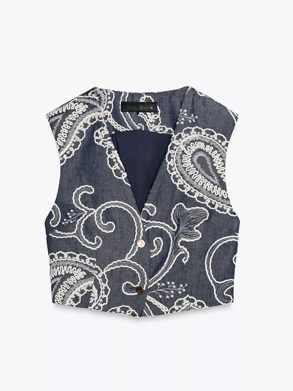 Embroidered Crop Vest Top